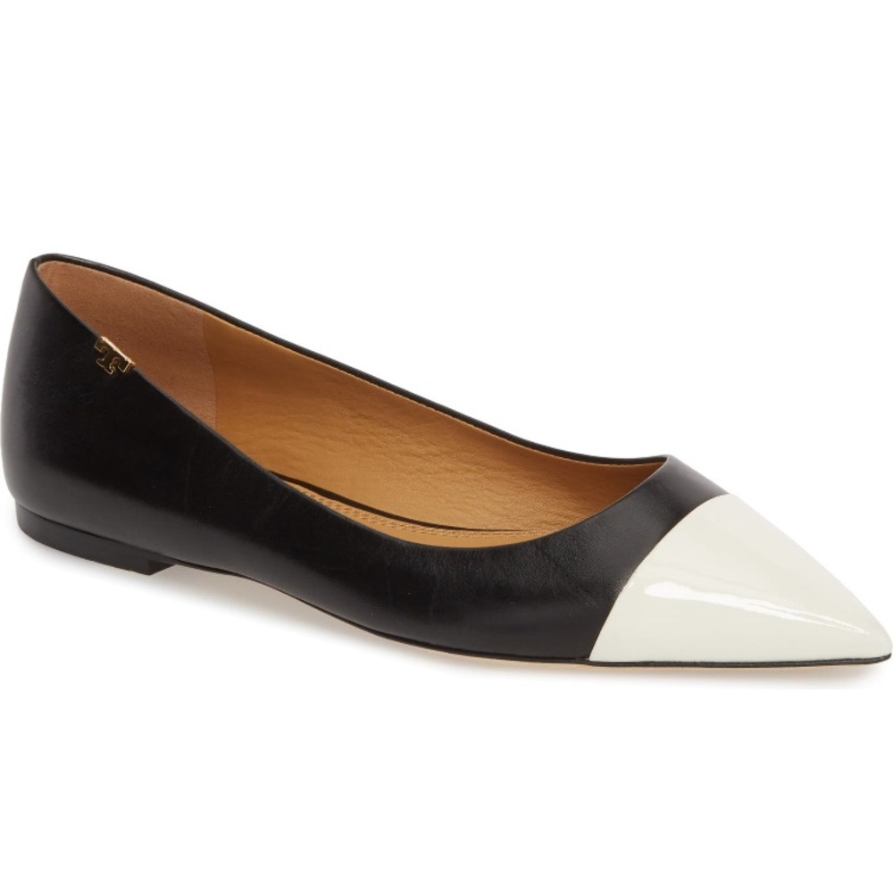 EUC Tory Burch Angelina Cap Toe Flat